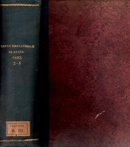 Revue britannique Tome 3, 4 anno 1883 - Amédée Pichot - copertina