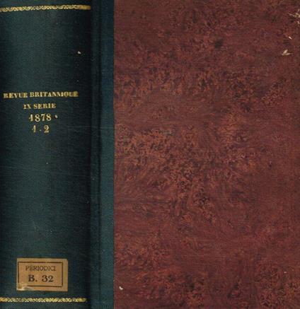 Revue britannique. Revue internationale année 1878 tomo I, II - Amédée Pichot - copertina