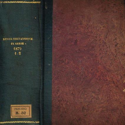 Revue britannique. Revue internationale année 1879 tomo I, II - Amédée Pichot - copertina