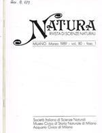 Natura. Rivista di scienze naturali. Vol.80 fasc.1, 2, 3/4, anno 1989