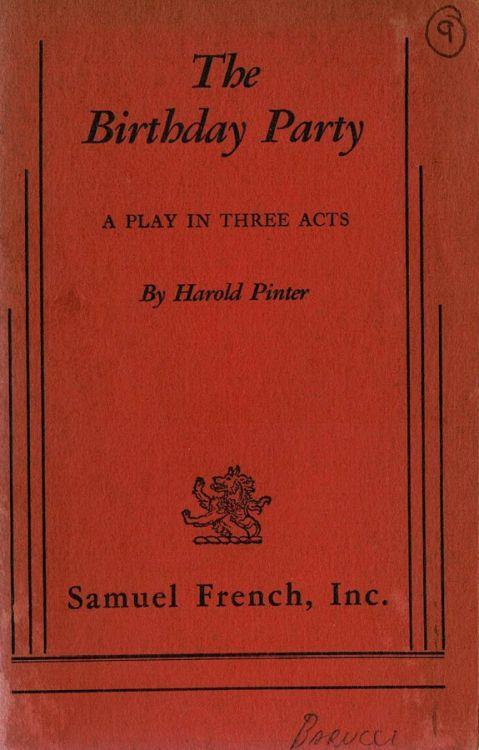 The birthday party - Harold Pinter - copertina