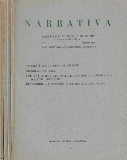 Narrativa 1958 - Gino Raya - copertina