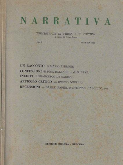 Narrativa 1959 - Gino Raya - copertina