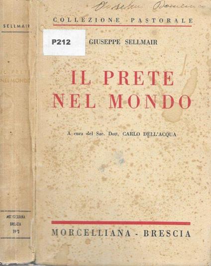 Il prete nel mondo - Giuseppe Sellmair - copertina