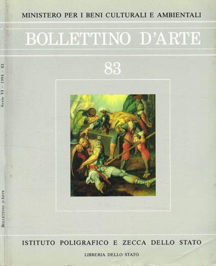 Bollettino d'Arte. Serie VI, n.83, gennaio-febbraio 1994 - Francesco Sisinni - copertina