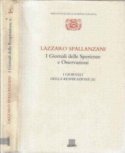 I giornali delle esperienza e osservazioni Vol II - Lazzaro Spallanzani - copertina