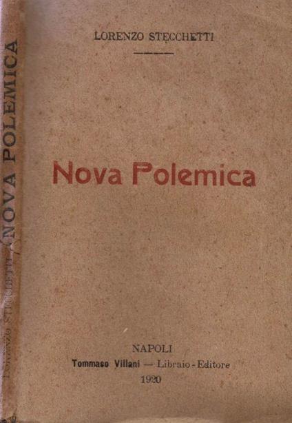 Nova polemica - Lorenzo Stecchetti - copertina