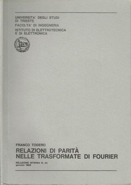 Relazioni di parità nelle trasformate di Fourier - Francesco Todaro - copertina