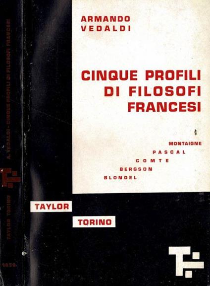 Cinque profili di filosofi francesi - Armando Vedaldi - copertina