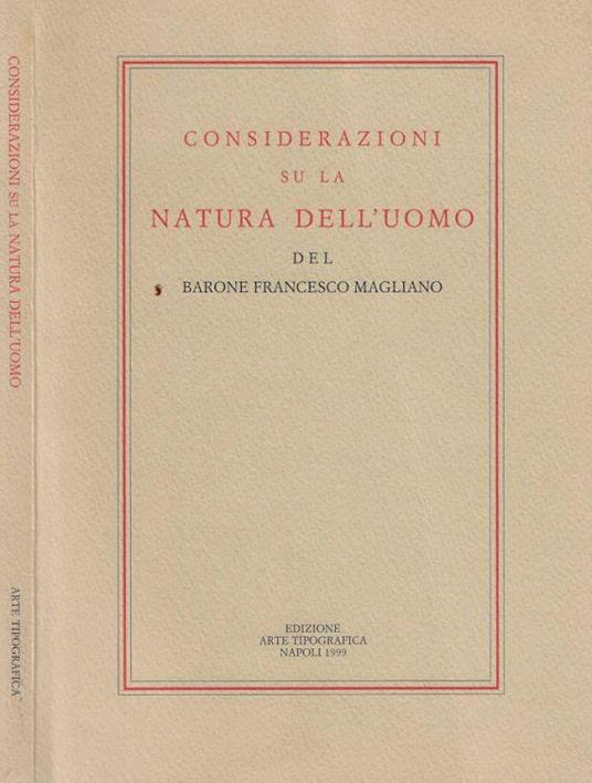 Considerazioni su la natura dell'uomo del Barone Francesco Magliano - Guido Vincelli - copertina