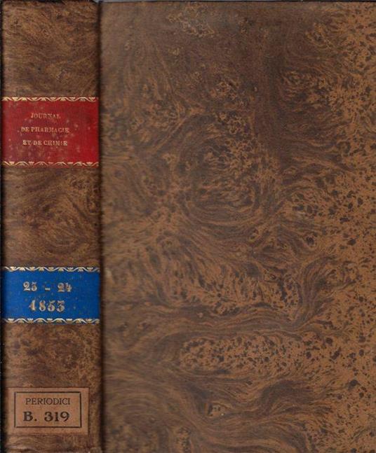 Journal de pharmacie et de chimie III série tome 23-24 1853 - copertina