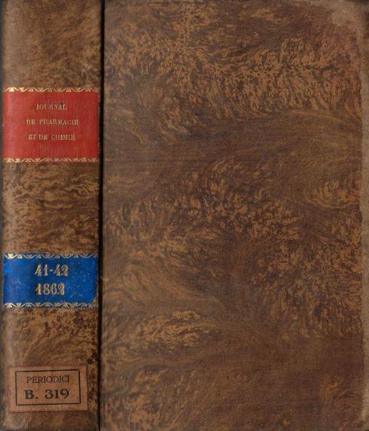 Journal de pharmacie et de chimie III série tome 41-42 1862 - copertina