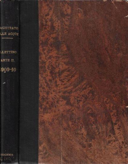 R. Magistrato alle Acque bollettino parte II servizio pluviometrico e idrometrico anno 1909 (annata completa) - copertina