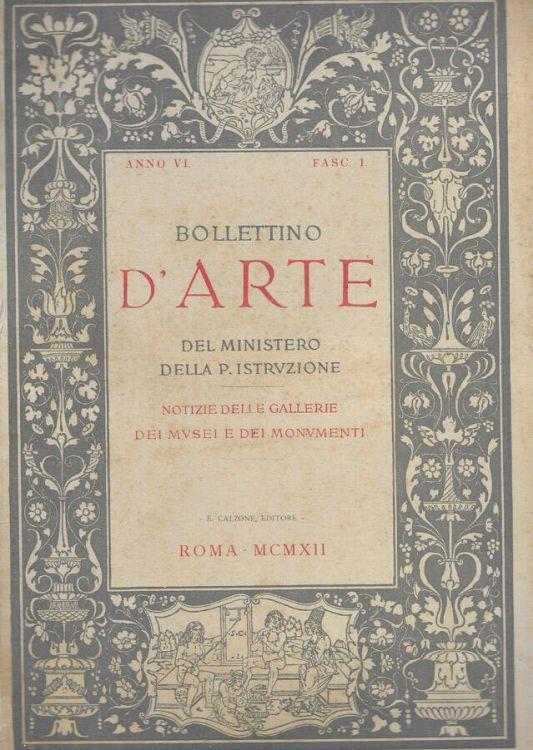 Bollettino d'arte del Ministero della P. Istruzione - copertina