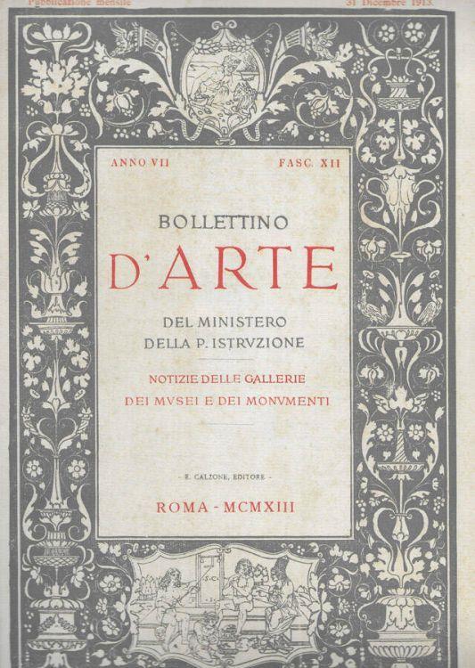 Bollettino d'arte del Ministero della P. Istruzione - copertina