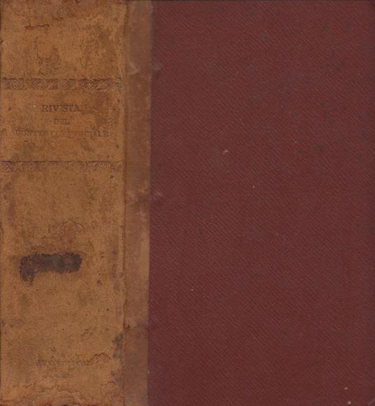 Rivista del Diritto Commerciale e del Diritto Generale delle Obbligazioni. Vol. XXII (1924) - Parte I e Parte II (volume unico) - copertina