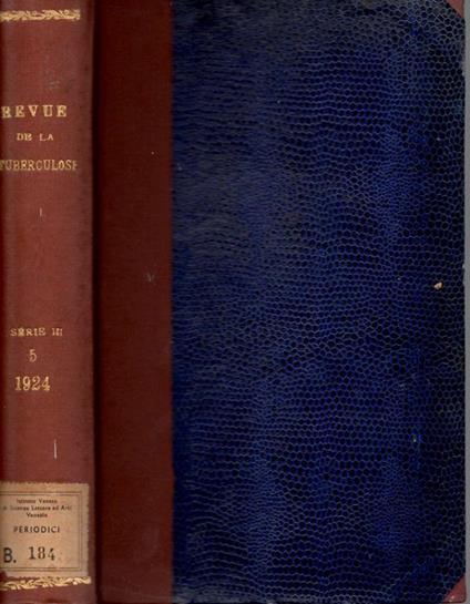 Revue de la tuberculose tome 5 1924 - copertina