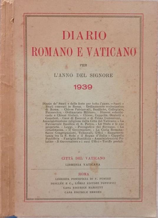 Diario romano e Vaticano - Libro Usato - Libreria Editrice Vaticana - | IBS
