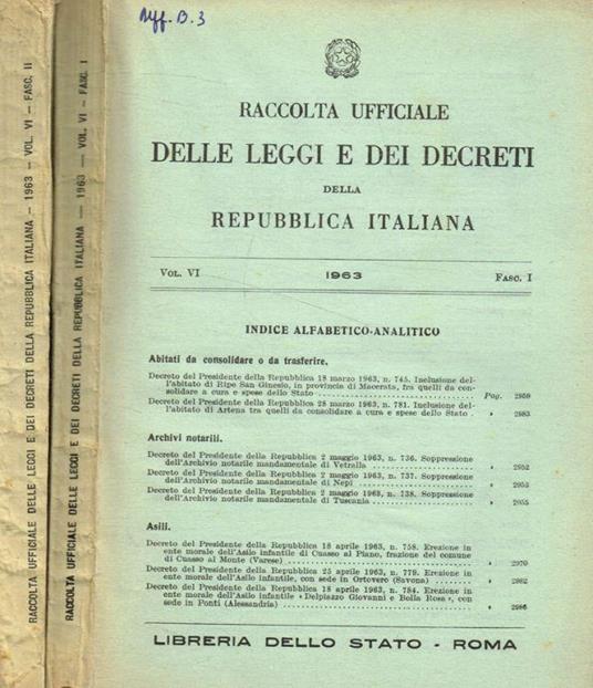 Raccolta ufficiale delle Leggi e dei Decreti della Repubblica