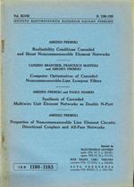 Realisability Conditions Cascaded and Shunt Noncommensurable Element Networks - Computer Optimisation of Cascaded Noncommensurable-Line Lowpass Filters - Synthesis of Cascaded Multiwire Unit Element Networks as Double N-Port - Properties of Noncommen