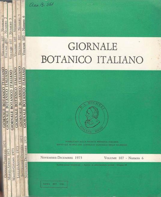 Giornale Botanico Italiano Annata 1973 - copertina