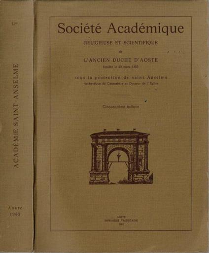 Société Académique religieuse et scientifique de l'ancien Duché d'Aoste fondée le 29 mars 1855 - copertina