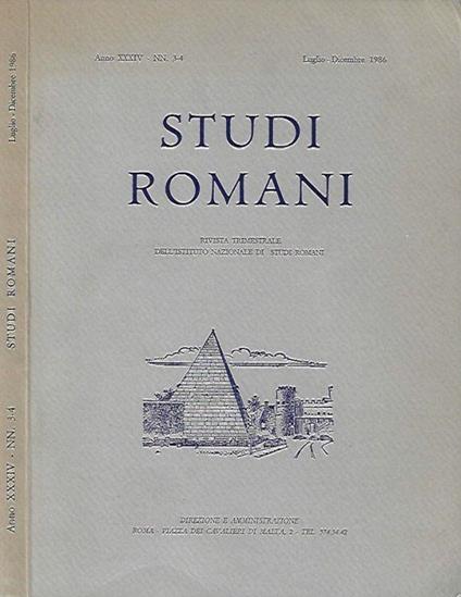 Studi Romani, anno XXXIV, n. 3 - 4, luglio - dicembre 1986 - copertina