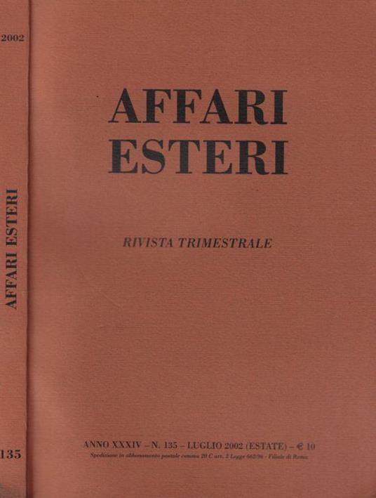 Affari Esteri Anno 2000 n. 135 - copertina