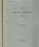 Atti del Museo Civico di Storia naturale di Trieste. Vol.XXVIII fasc.1, 2, anno 1972-73