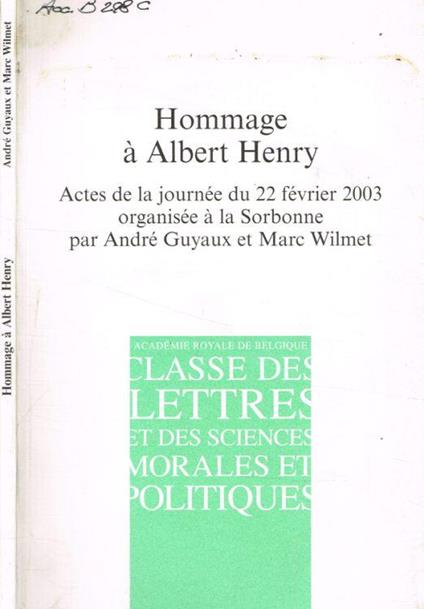 Hommage à Albert Henry - copertina