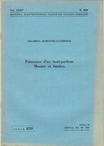 Puissance d'un haut-parleur. Measure et limites