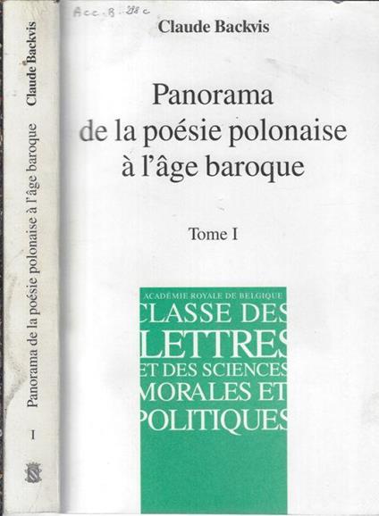 Panorama de la poésie polonaise à l'age baroque tome I - copertina