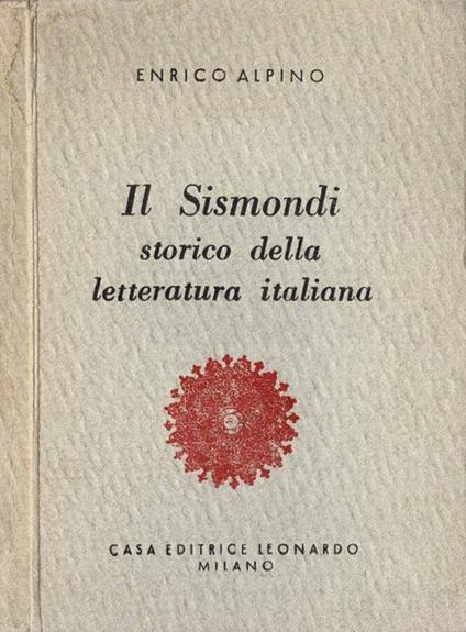 Il Sismondi, storico della Letteratura Italiana - copertina