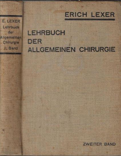 Lehrbuch der allgemeinen chirurgie Vol II - copertina