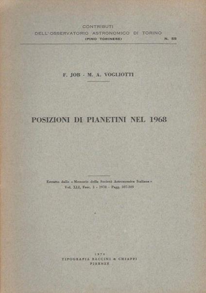 Posizioni di pianetini nel 1968 - copertina