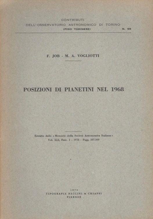 Posizioni di pianetini nel 1968 - copertina