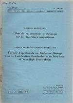 Effets du rayonnement neutronique sur les matériaux magnétiques - Further Experiments in Radiation Damage Due to Fast-Neutron Bombardment in Pure Iron of Very-High Permeability