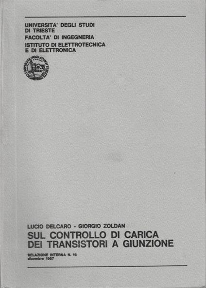 Sul controllo di carica dei transistori a giunzione - copertina