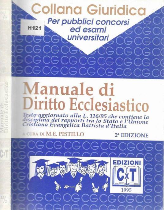 Manuale di Diritto Ecclesiastico - copertina