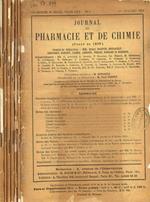 Journal de pharmacie et de chimie. Serie 8, tome XXX fasc.1, 2, 3/4, 5/6, 7/8, 9/10, 11. Anno 1939