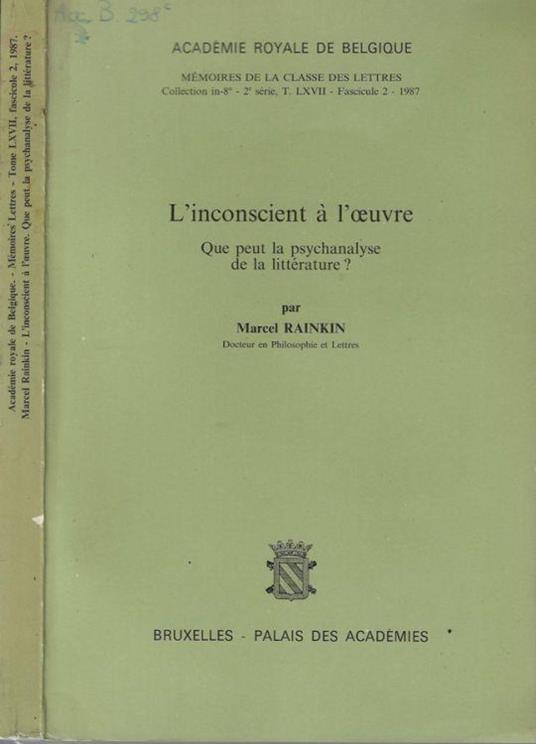 L' inconscient à l'oeuvre - copertina