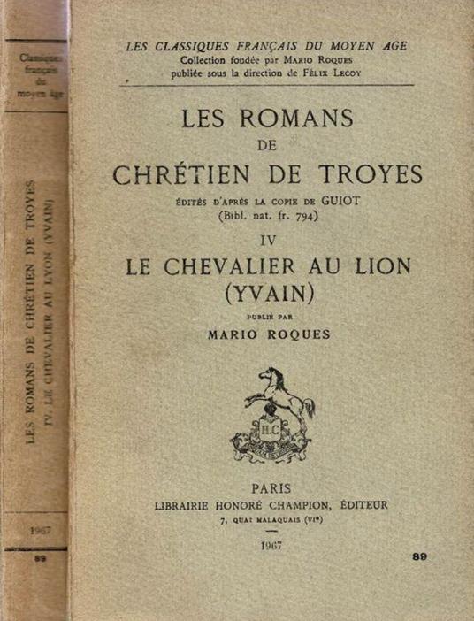 Les Romans de Chrètien de Troyes - copertina