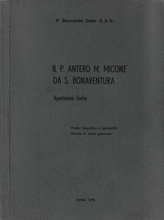 Il P. Antero M. Micone da S. Bonaventura - copertina