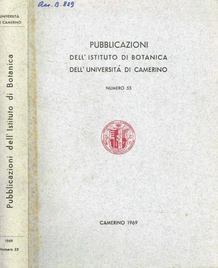 Pubblicazioni dell'Istituto di Botanica dell'università di Camerino - copertina