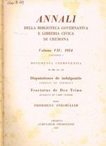 Annali della Biblioteca Governativa e Libreria Civica di Cremona. Volume VIII: 1954 fascicolo I