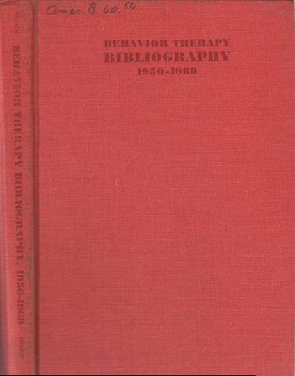 Behavior therapy bibliography - copertina