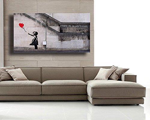 Quadro BANKSY Bambina palloncino 50x100 cm cuore rosso RIPRODUZIONE STAMPA  SU TELA - Printerland - Idee regalo | IBS