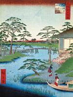 Stampa Giapponese Hiroshige, Il Tempio Di Mukoboji Stampa Con Telaio Rifinita A Mano 80X60 Cm