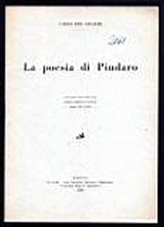 La poesia di Pindaro - Carlo Del Grande - copertina