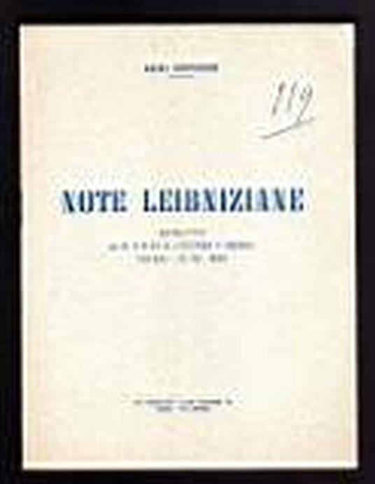 Note Leibniziane - Luigi Costanzo - copertina